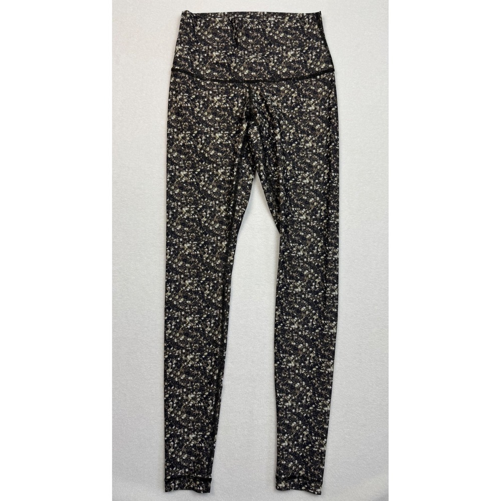 Lululemon Align Pants Sz 2 Gold Sequin Print High Rise Nulu‎ Leggings 31" Inseam